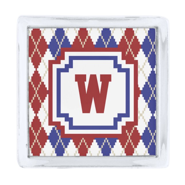Americana Argyle Lapel Pin (Front)