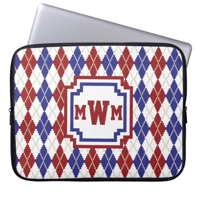 Americana Argyle Laptop Sleeve (Front)