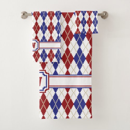 Americana Argyle Towel Set