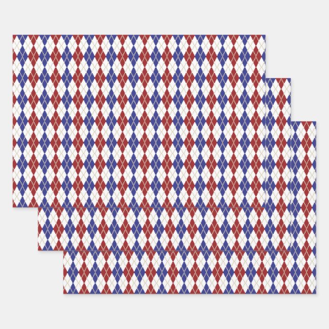 Americana Argyle Wrapping Paper Set (Set)