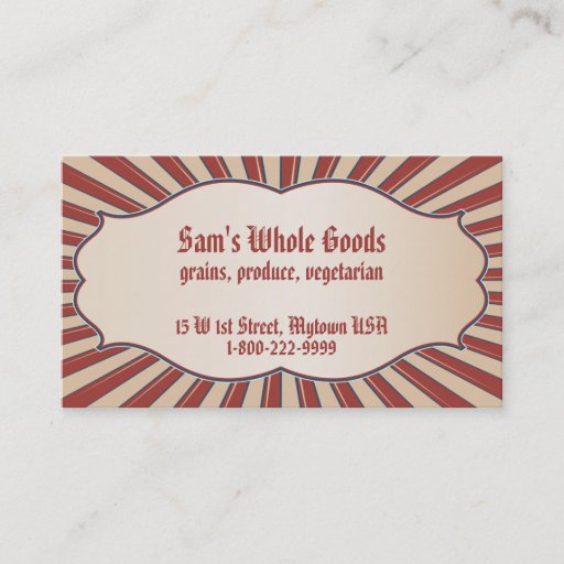 Customizable Americana Business Card