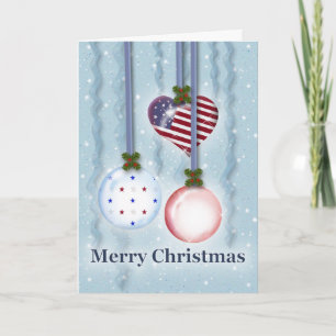 Americana Christmas with Ornaments Holiday Card
