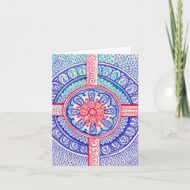 Americana Colors Damask Indian Mandala Thank You (Front)