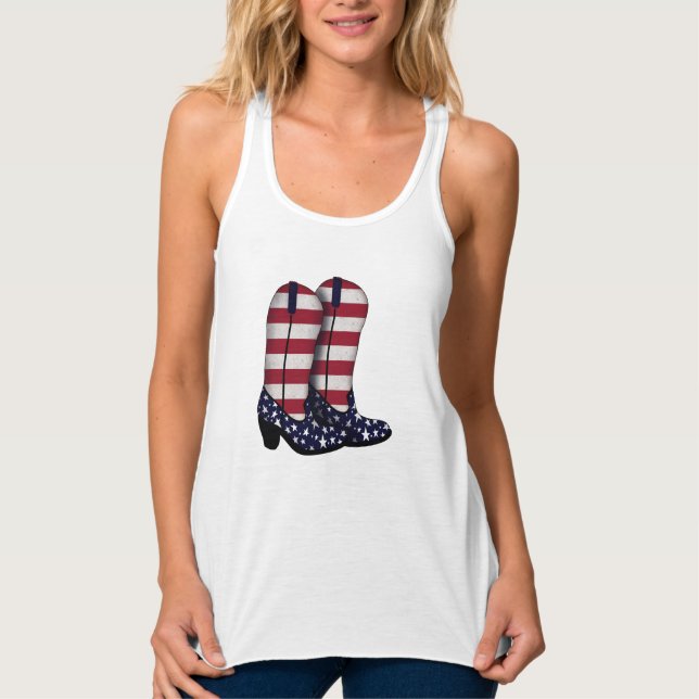 Americana Cowboy Boots | You Customize Tank Top (Front)