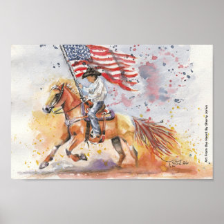Americana Cowboy/Mustang Print By Sherry