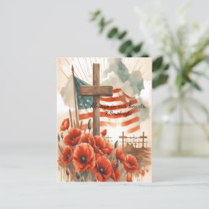 Americana Cross in Bloom Holiday Postcard