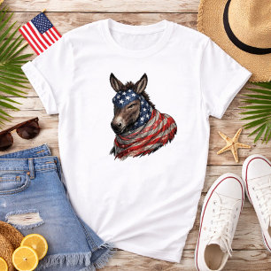 Americana Donkey Flag Illustration T-Shirt