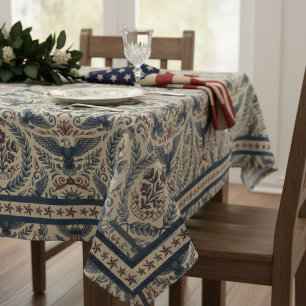 Americana Eagles Floral Stars & Stripes ID1298 Tablecloth