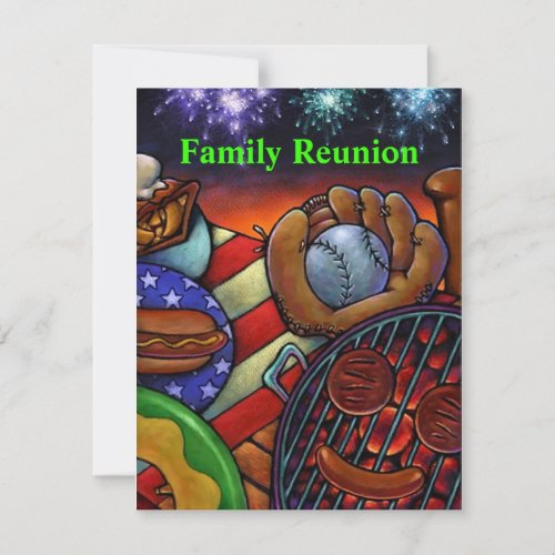 Americana Family Reunion Invitation barbecue grill