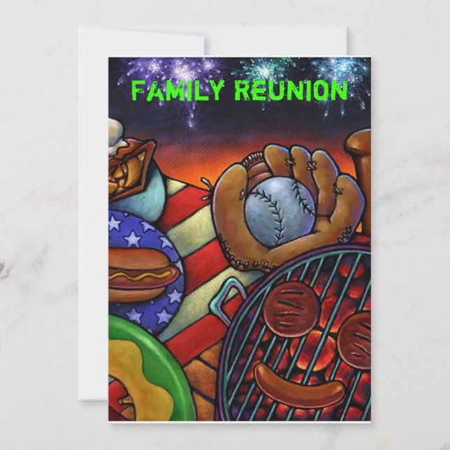 Americana Family Reunion Invitation Summer Party (Front)