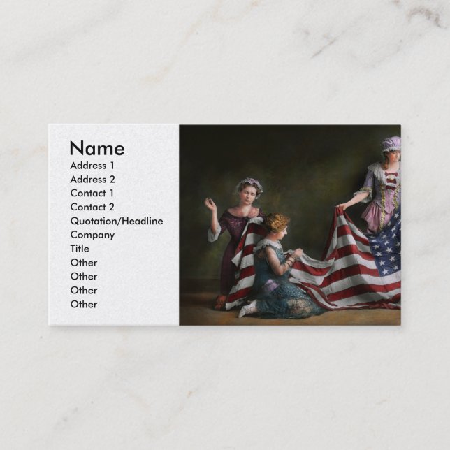 Americana - Flag - Birth of the American Flag 1915 Business Card (Front)