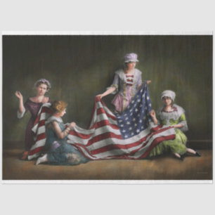 Americana - Flag - Birth of the American Flag 1915 Tissue Paper