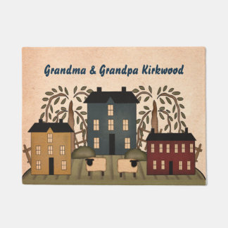 Americana Folk Art Custom Door Mat
