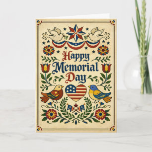 Americana Folk Art Memorial Day Card