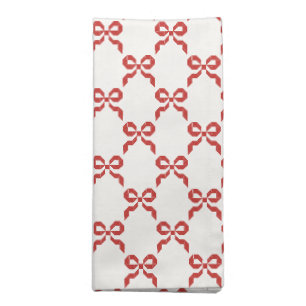 Americana Folk Art Red Crayon Bow Quilt Pattern Cloth Napkin