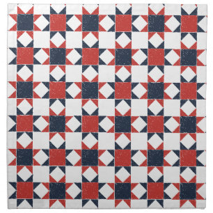 Americana Folk Art Star Quilt Pattern Cloth Napkin