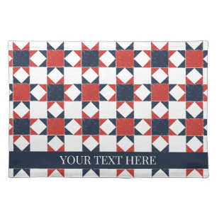 Americana Folk Art Star Quilt Pattern Cloth Placemat