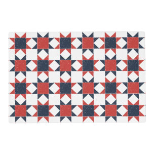 Americana Folk Art Star Quilt Pattern Placemat