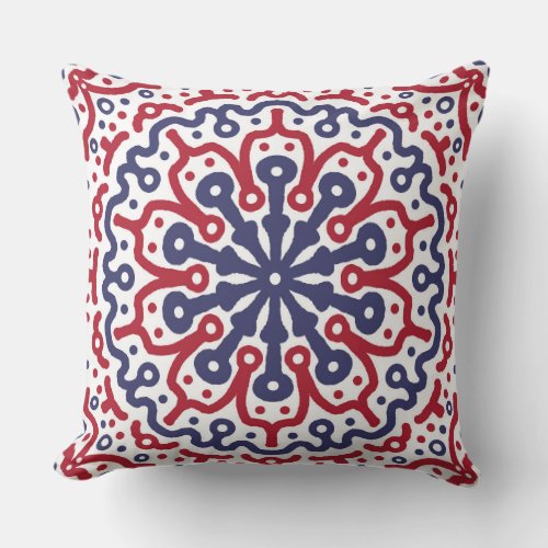 Americana Fourth of July 4th Red White Blue Throw Pillow
