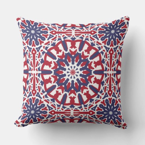 Americana Fourth of July 4th Red White Blue Throw Pillow