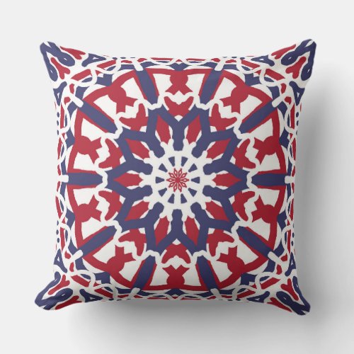 Americana Fourth of July 4th Red White Blue Throw Pillow