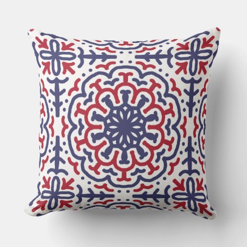 Americana Fourth of July 4th Red White Blue Throw Pillow