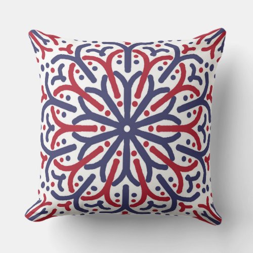 Americana Fourth of July 4th Red White Blue Throw Pillow