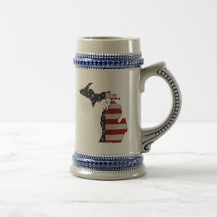 Americana Grunge Michigan State Beer Stein