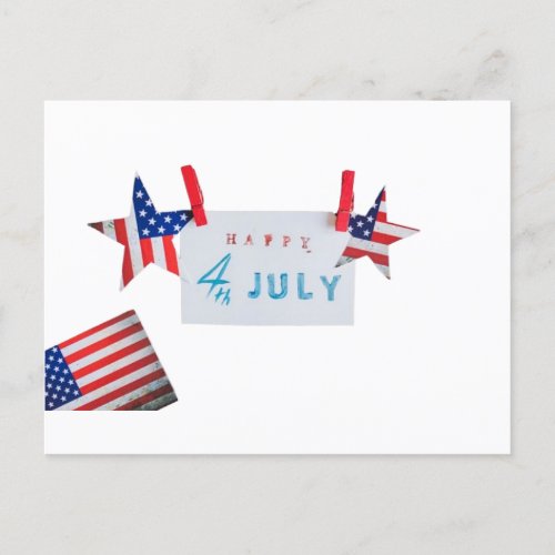 AmericanaHAPPY 4th OF JULY might be written Holiday Postcard