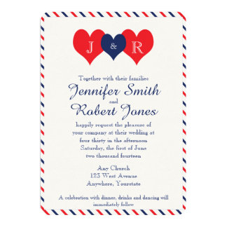 Americana Hearts Wedding Invitation