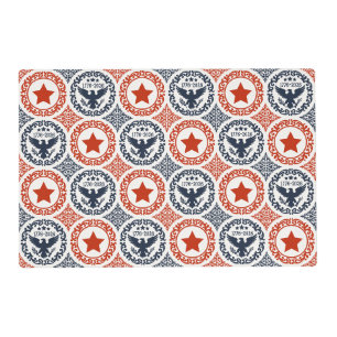 Americana Heritage Eagle Medallion-Navy Red Cream Placemat