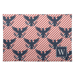 Americana Heritage Eagle Stripe Monogram Cloth Placemat