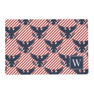 Americana Heritage Eagle Stripe Monogram Placemat
