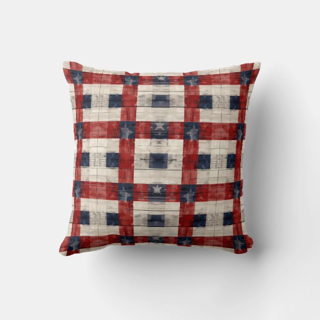 Americana Lattice Throw Pillow (Back)