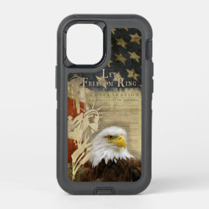 Americana Let Freedom Ring Bald Eagle Flag Case-Ma OtterBox Defender iPhone 12 Mini Case