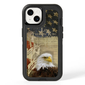 Americana Let Freedom Ring Bald Eagle Flag Case-Ma OtterBox iPhone 14 Case