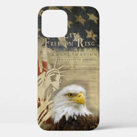Americana Let Freedom Ring Bald Eagle Flag Case-Mate iPhone Case