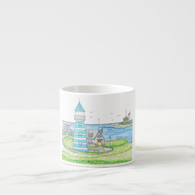 Americana Lighthouse Espresso Mug (Front)