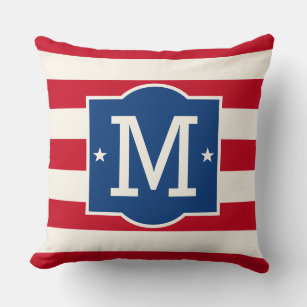 Americana Monogram UNISEX (More Options) - Throw Pillow