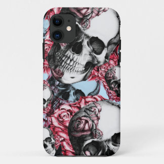 Americana Multi rose skull pattern. iPhone 11 Case