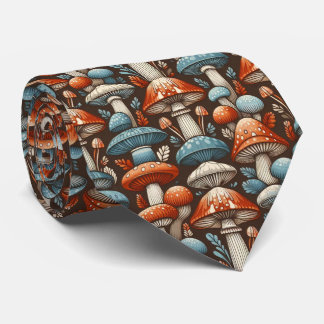 Americana Mushrooms Neck Tie