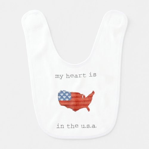 Americana  My Heart Is In The USA Map Bib
