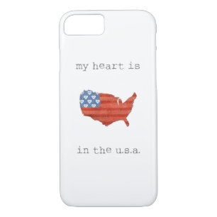 Americana My Heart Is In The USA Map iPhone 8/7 Case