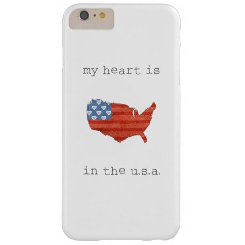 Americana  My Heart Is In The USA Map Barely There iPhone 6 Plus Case