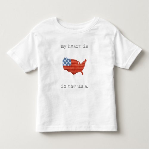 Americana  My Heart Is In The USA Map Toddler T_shirt