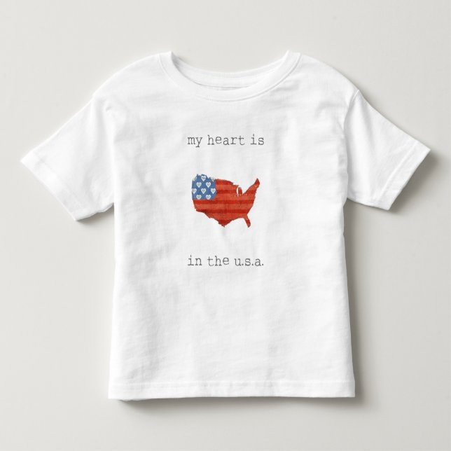 Americana | My Heart Is In The USA Map Toddler T-shirt (Front)