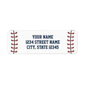 Americana Navy & Red Baseball Birthday/Baby Shower Label