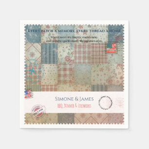Americana Patchwork Memory Quilt Party Decor Napkins