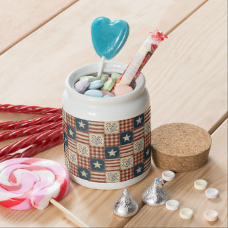Americana Patriotic Country Rustic Farmhouse Candy Jar