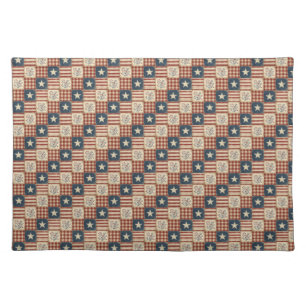 Americana Patriotic Country Rustic Farmhouse Cloth Placemat